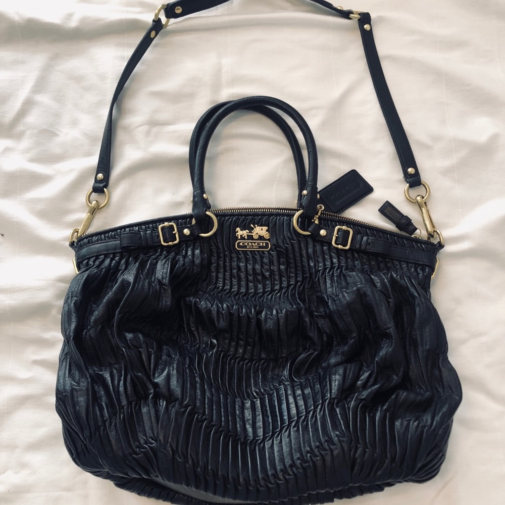 Coach Madison gathered leather satchel